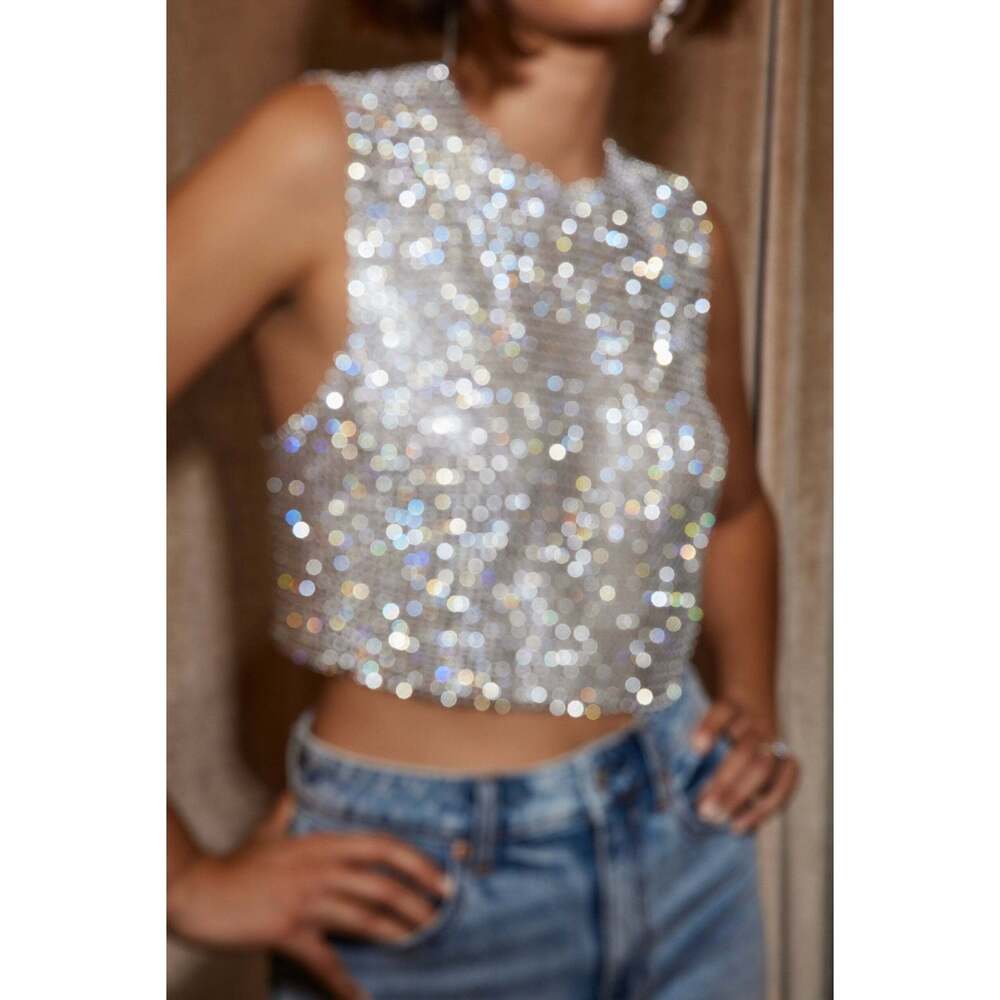 12th Tribe She's a Gem Silver Rhinestone Tank Size SS